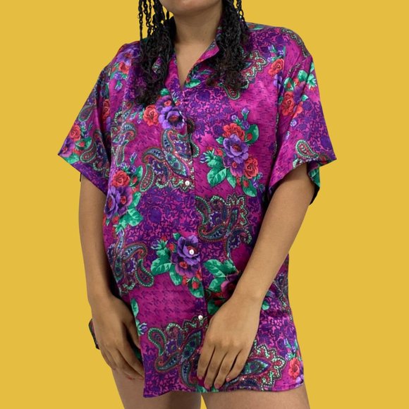 Vintage Tops - Vintage Victoria’s Secret Button Down Short Sleeve Shirt